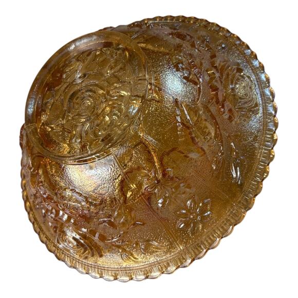 Vintage Antique Imperial Glass Company Lustre‎ Rose Bowl Marigold Carnival Glass - Picture 5 of 6